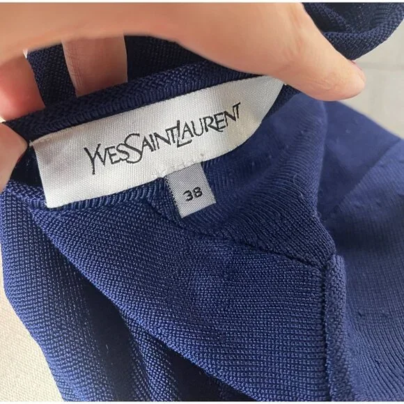Yves Saint Laurent Navy Blue Blouse